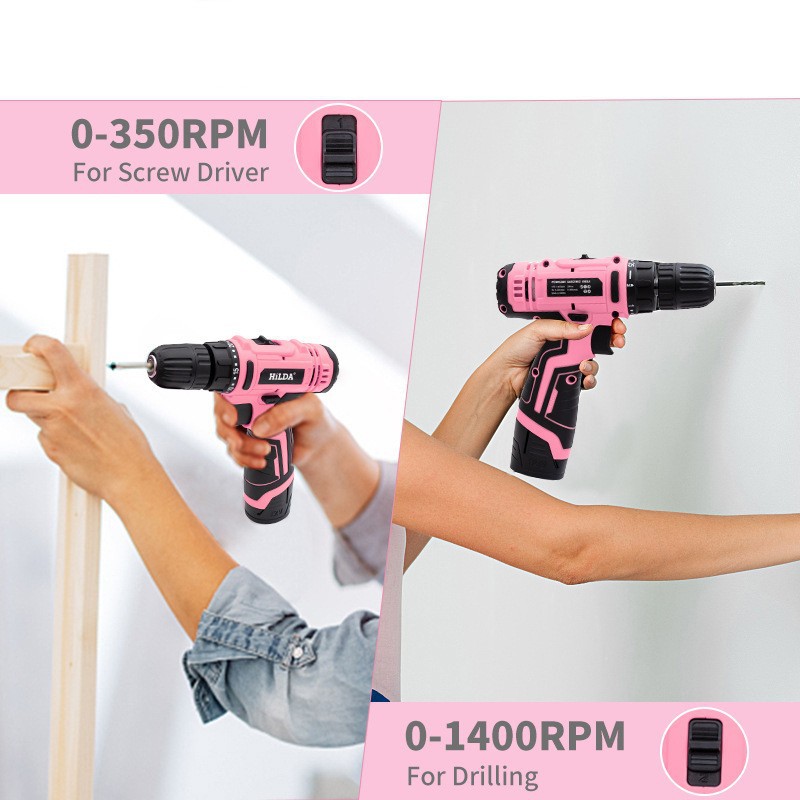 Pink hand drill 10mm two-speed - đánh giá và giá Power Tools Pink
