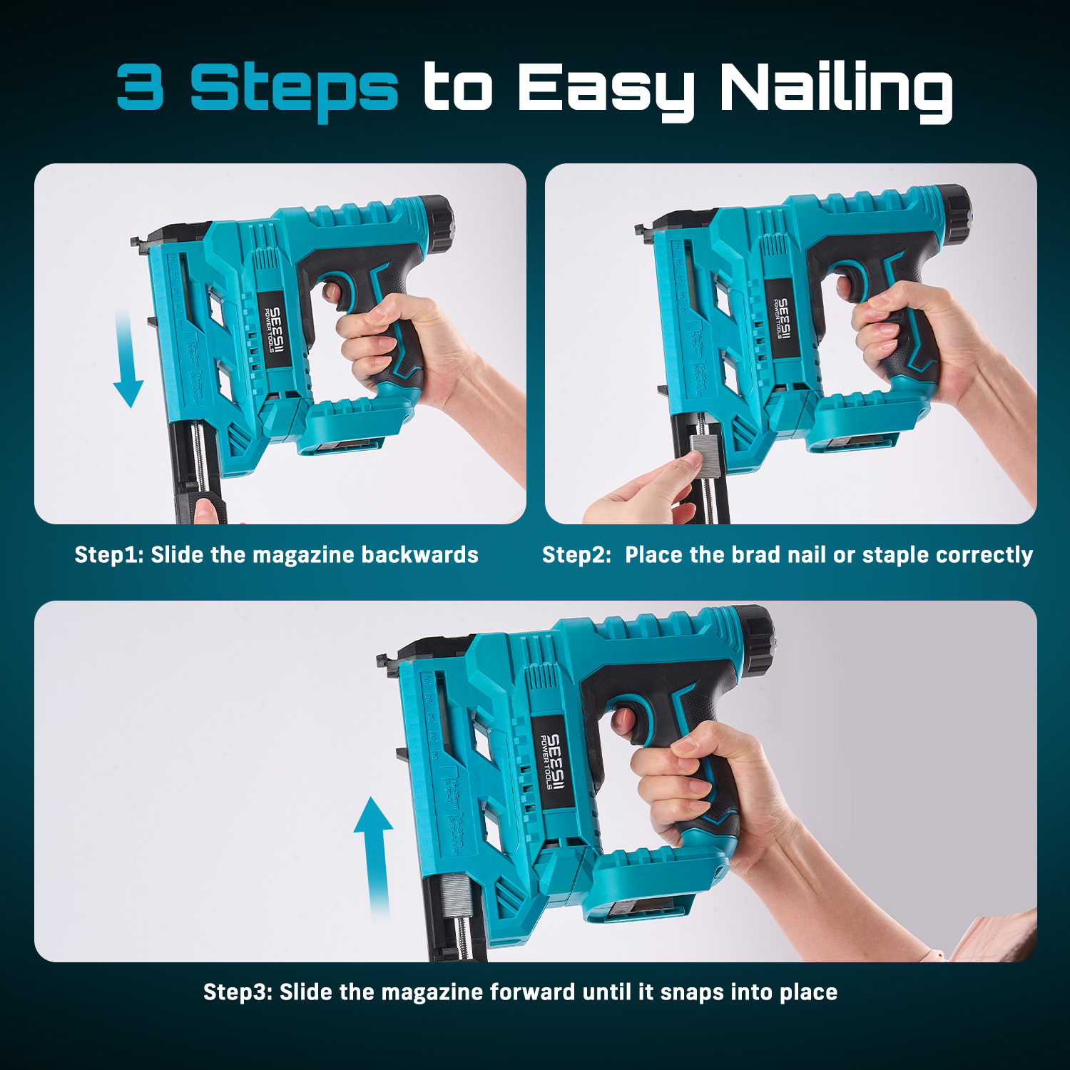 SEESII Electric Nail Gun Cordl - đánh giá và giá Power Tools Manual