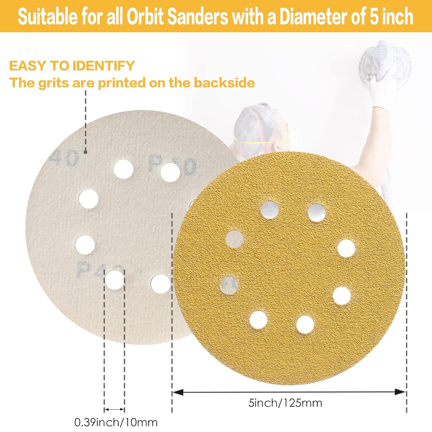 10-100PCS 5 Inch 8 Hole Sandin - đánh giá và giá Random Orbital Sander