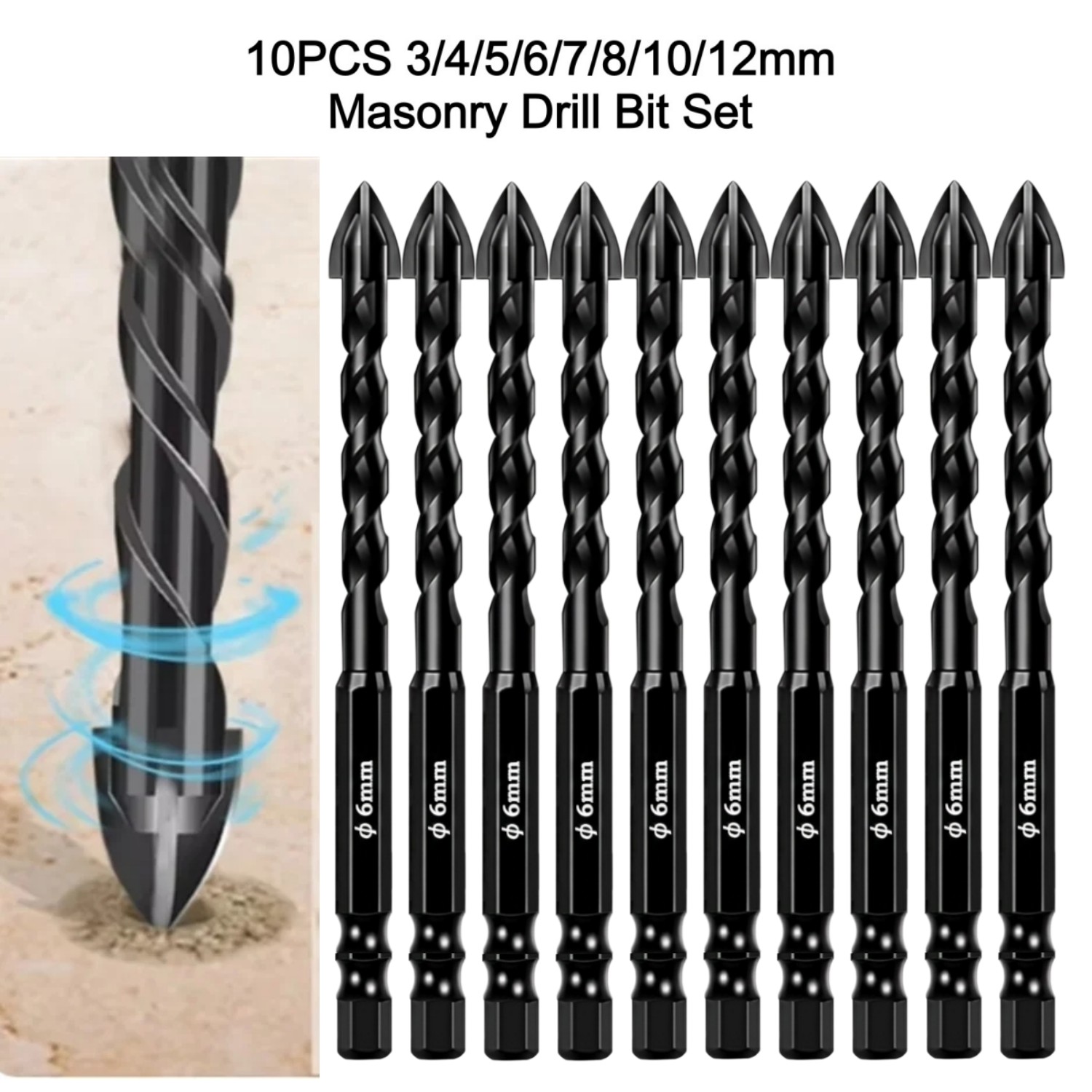 10pcs Cross Hex Drill Bit Set  - đánh giá và giá Power Tools Kobalt