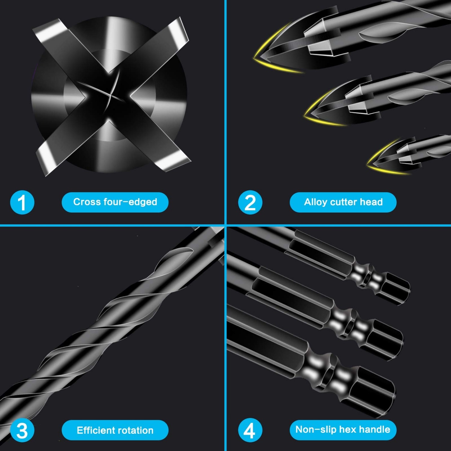 10pcs Cross Hex Drill Bit Set  - đánh giá và giá Power Tools Kobalt